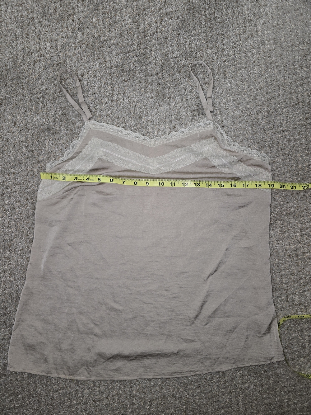 CAbi Lace-Trim Camisole in Taupe Size Medium